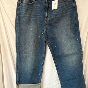 Jessica Simpson Studded Zinnia Wideleg Boyfriend Jeans Size 10 NWT